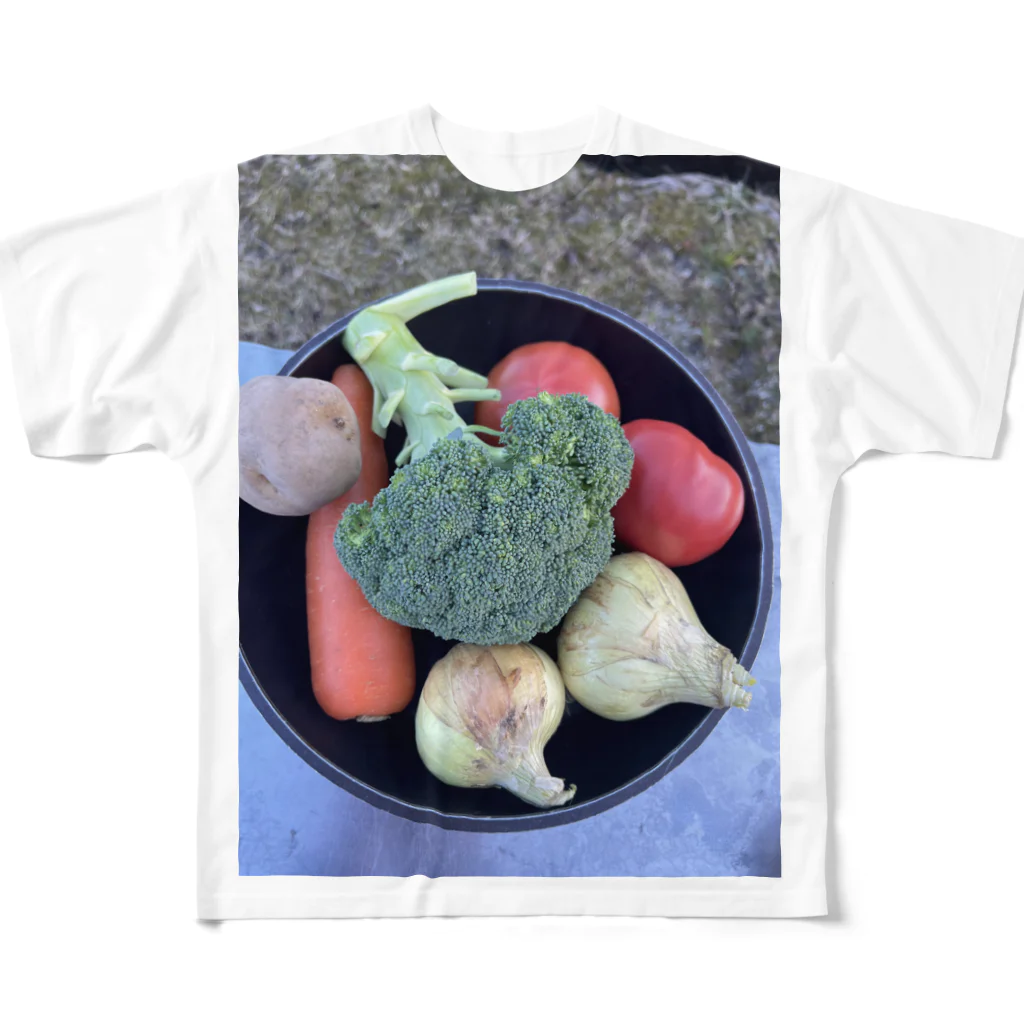 ___piguの野菜の子供達 フルグラフィックTシャツ