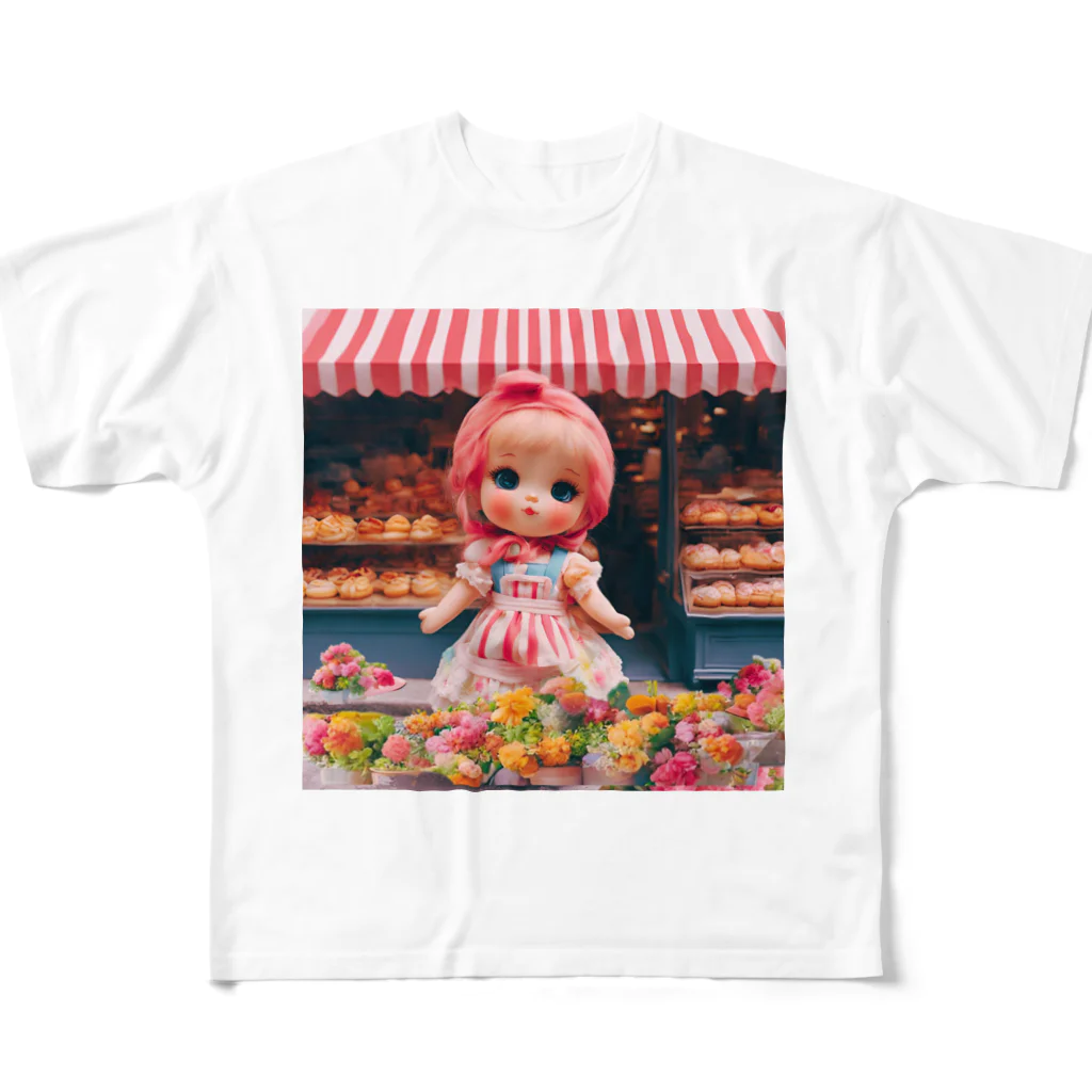 HOSHI-TANEKO🌠の🥐ブーランジェリー🍞女の子🌺 フルグラフィックTシャツ