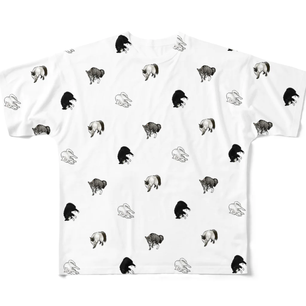 ayatoraのやんのかステップ猫BIG4 All-Over Print T-Shirt