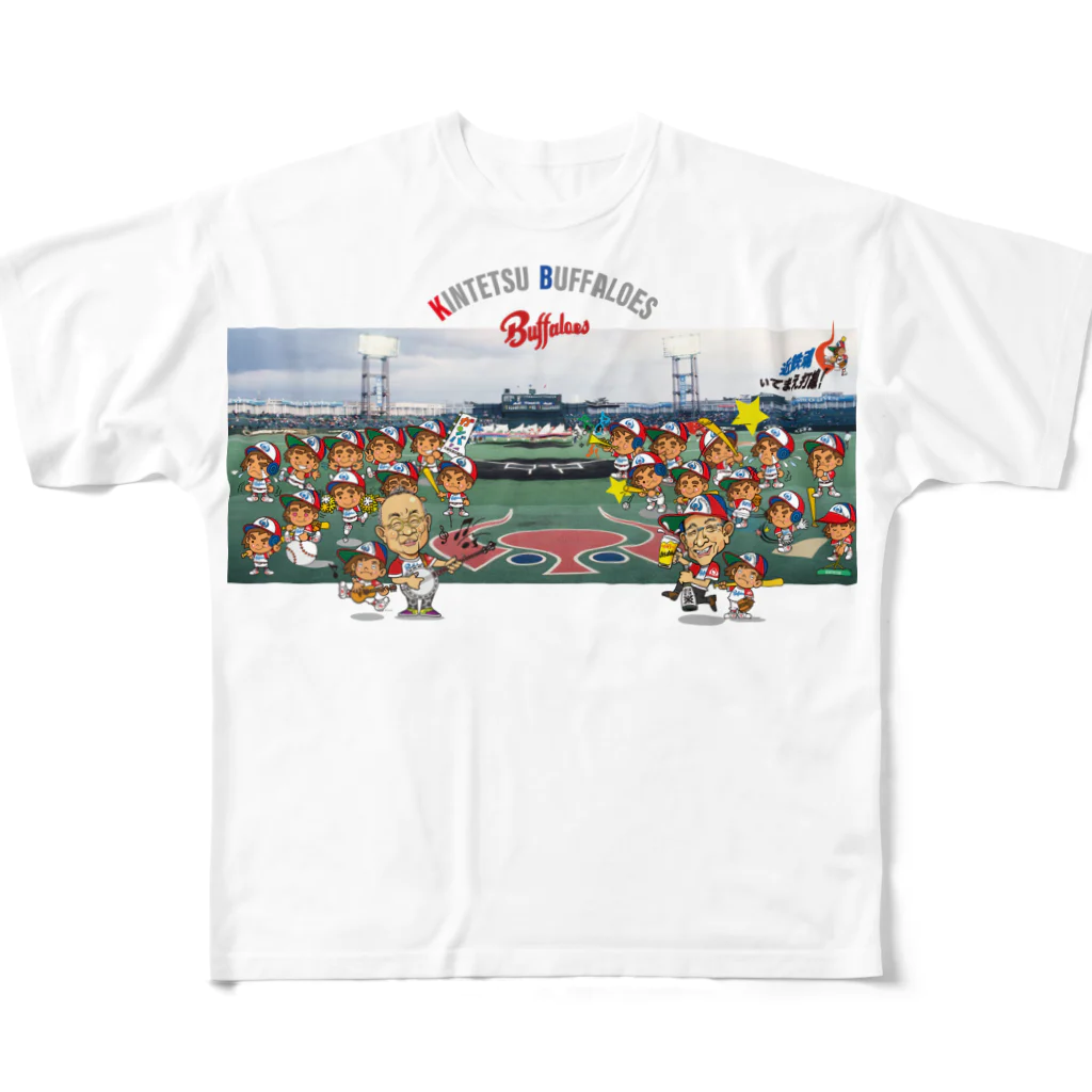 似顔絵 オーダーメイド展開／たんねん工房の梶野さん・伊藤さん／ツーショット All-Over Print T-Shirt