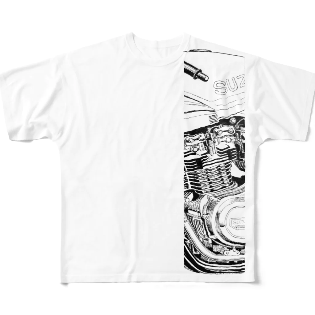 Taberu999のバイク(エンジン部) All-Over Print T-Shirt