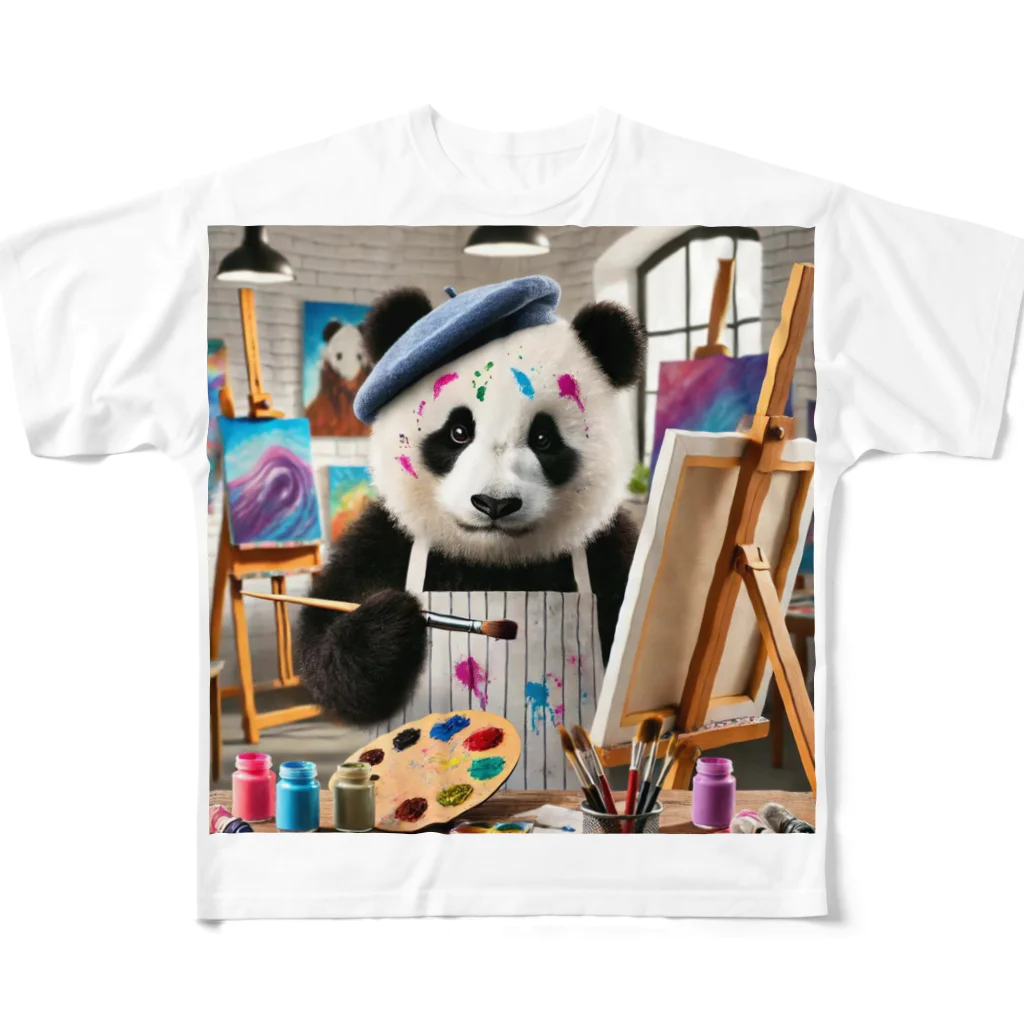 akinyan3128の絵描きのパンダ君 フルグラフィックTシャツ