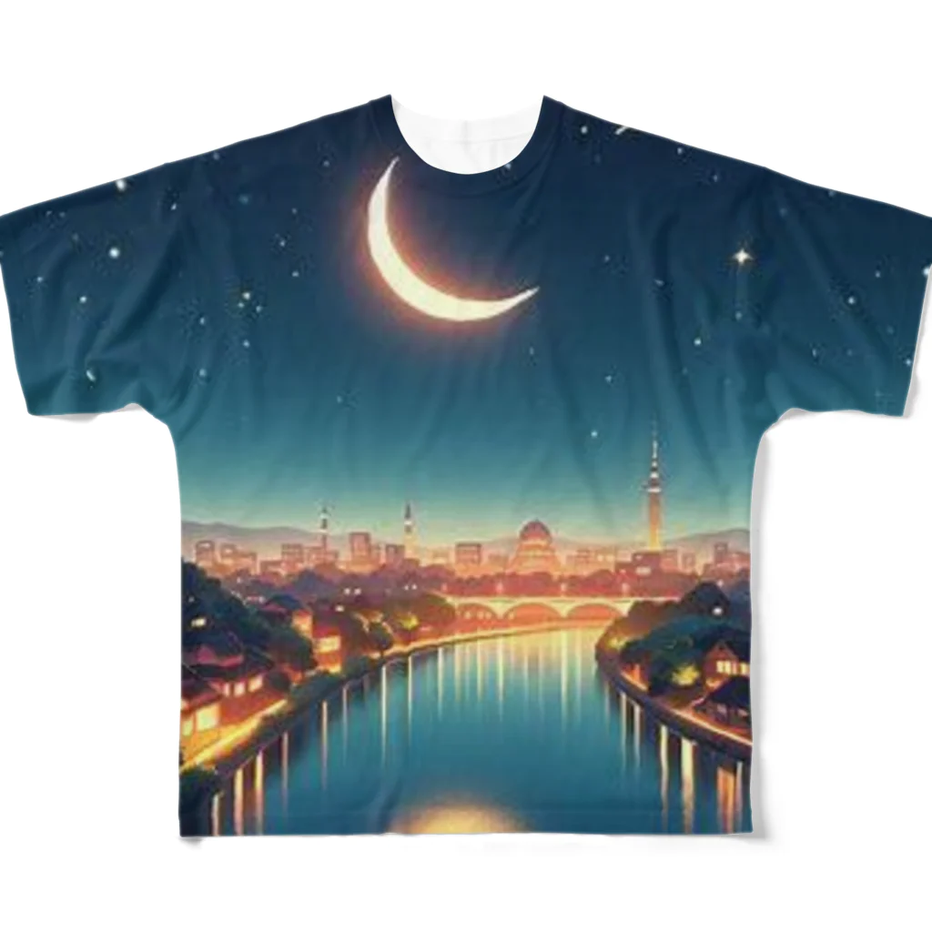 Rパンダ屋の「夜景グッズ」 All-Over Print T-Shirt