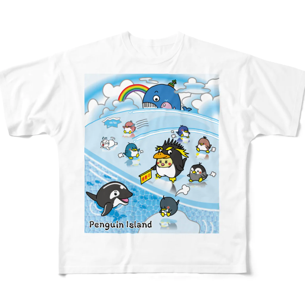 かいほう屋のPenguin Island / ペンギンアイランド フルグラフィックTシャツ