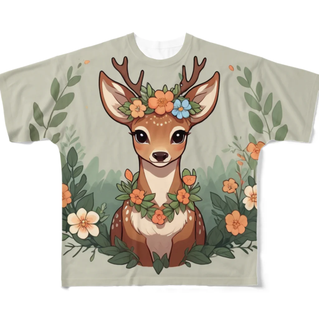 chibi_hikariのFlora Fawn フルグラフィックTシャツ