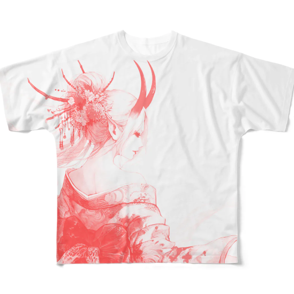 kumainchouのOgress 赤 All-Over Print T-Shirt