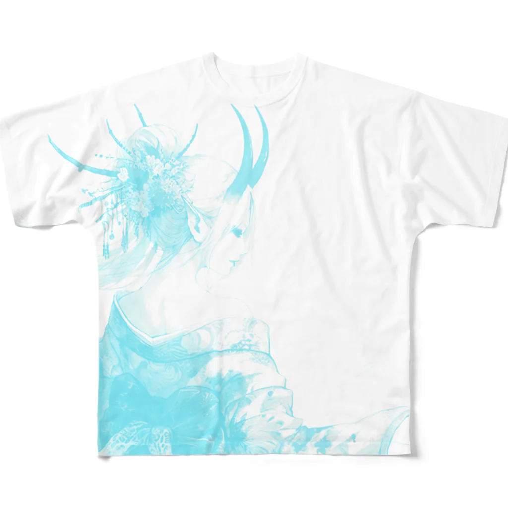 kumainchouのOgress 水色 フルグラフィックTシャツ