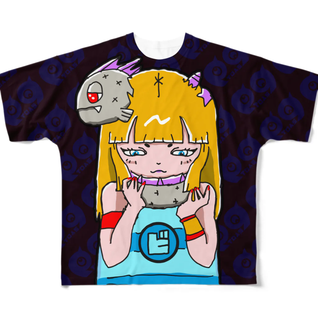 P.9.T.O.Y.Sの表ビエ裏ヨゲ フルグラフィックTシャツ