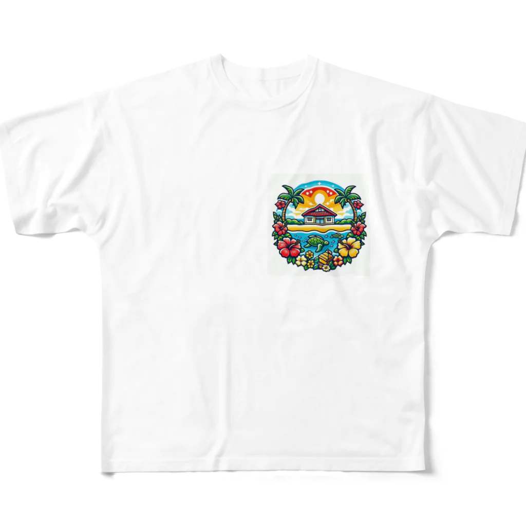 hikonosukeの沖縄のロゴ フルグラフィックTシャツ