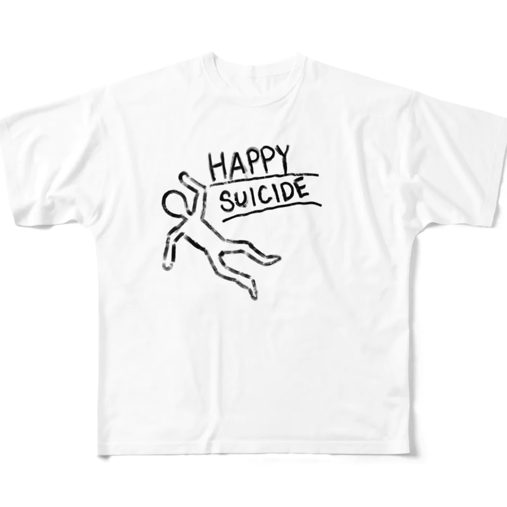 めめんともりのHAPPY SUICIDE All-Over Print T-Shirt