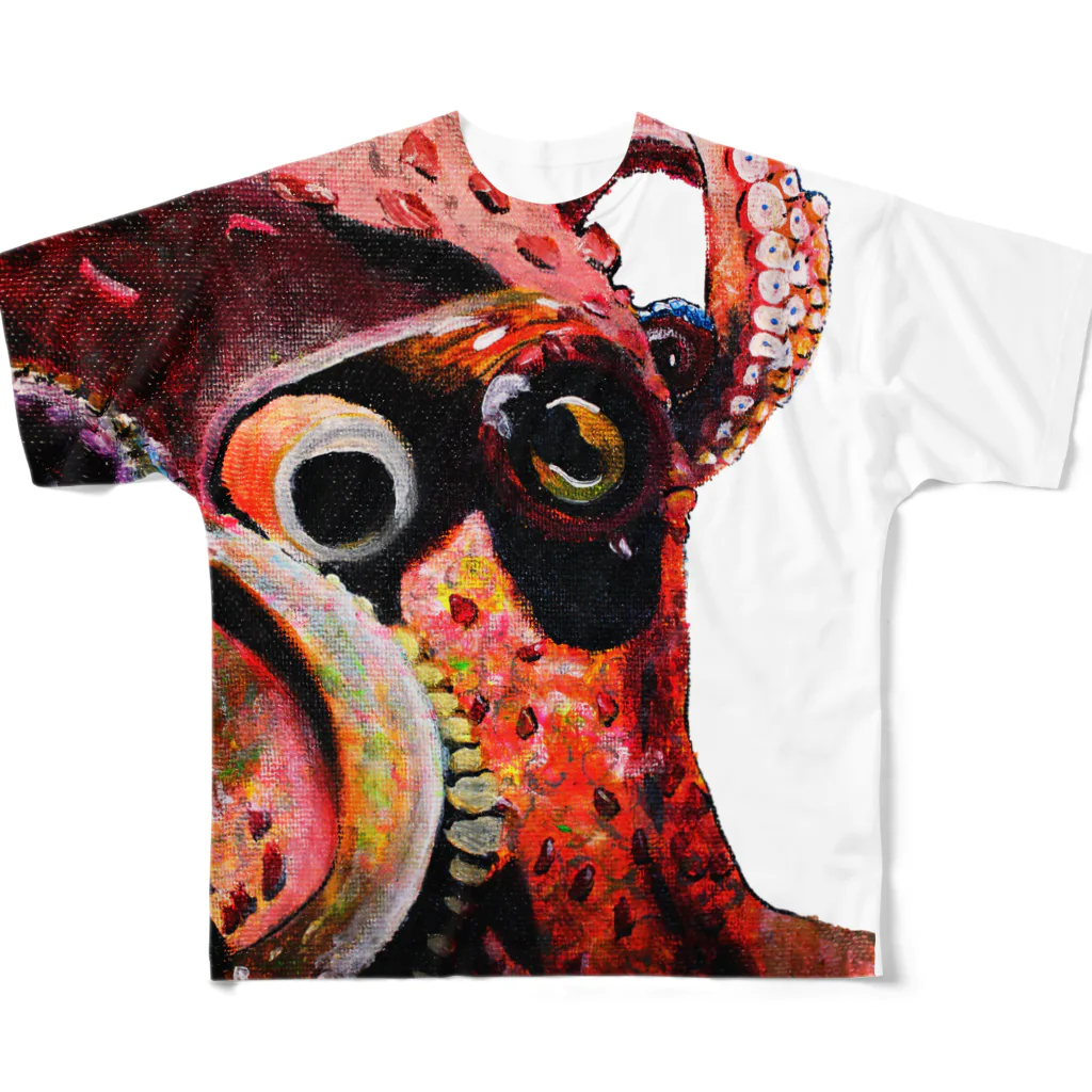 kiyoshisunのタコがそばに All-Over Print T-Shirt