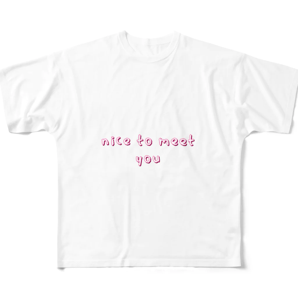 ミヤさんのnice to meet you フルグラフィックTシャツ