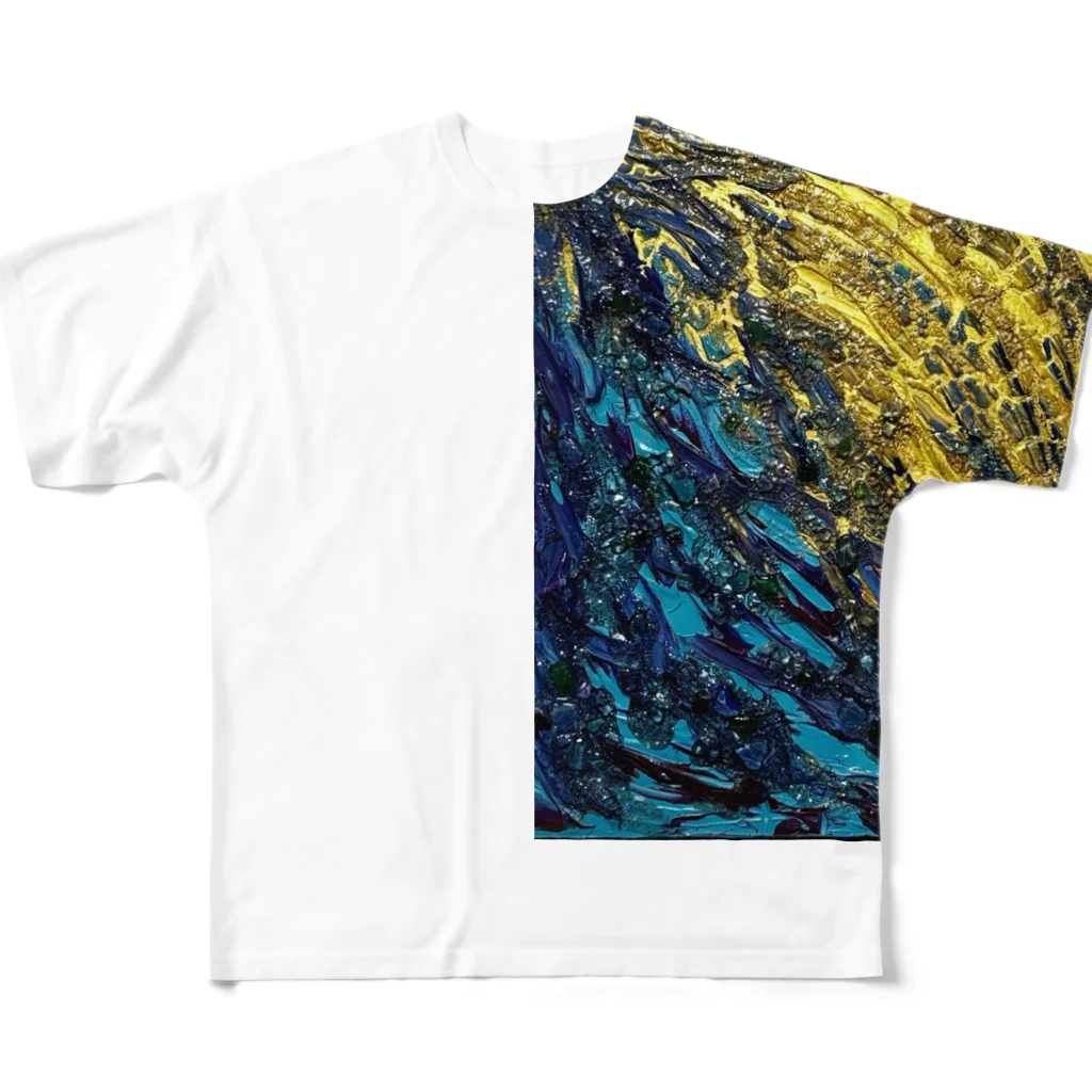 T.A.G テクスチャーアート 立体感 質感 カラフル 色彩 色合い 抽象 アブストラクト パワー エネルギー 波動 絶望 kawaiiのRebellion All-Over Print T-Shirt