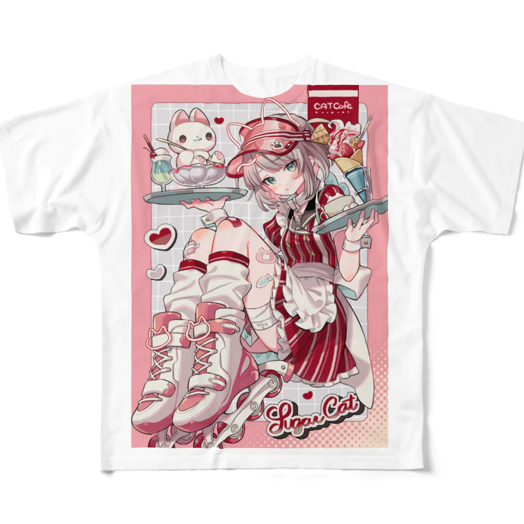 すざく君の家のねこねこ All-Over Print T-Shirt