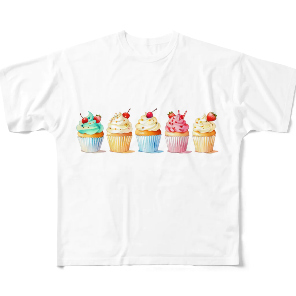 AMA14のカラフルなカップケーキ🧁 All-Over Print T-Shirt