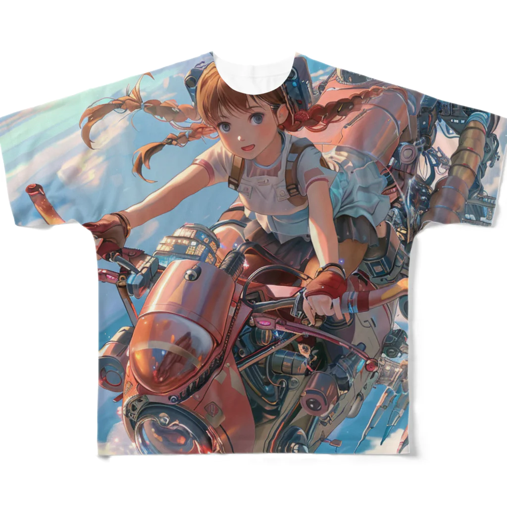 AQUAMETAVERSEのフライングバイク　Tomoe bb 2712 All-Over Print T-Shirt