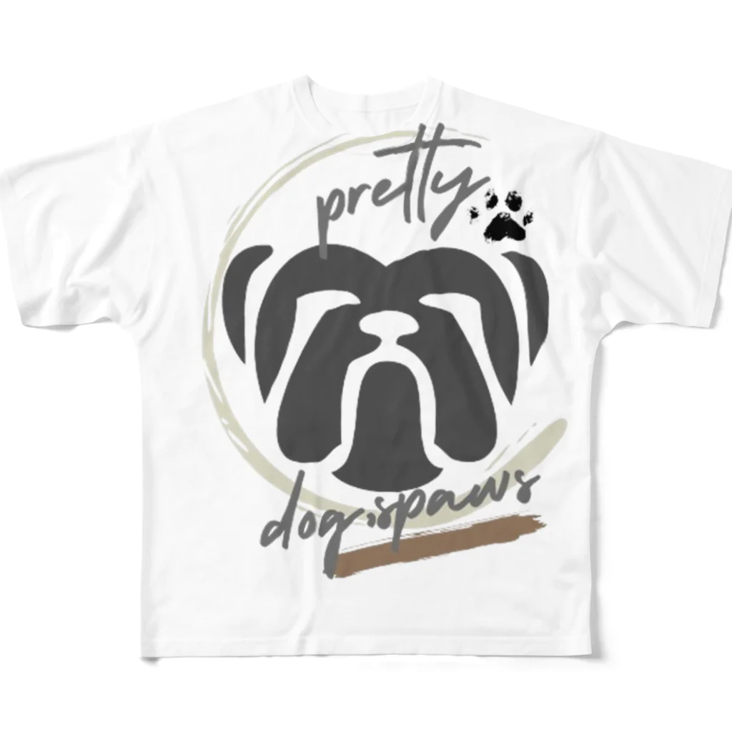 3dog_mamanのブルちゃん フルグラフィックTシャツ