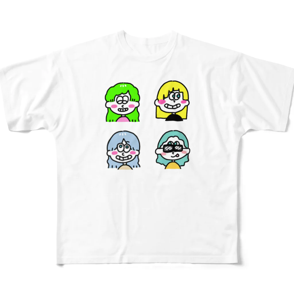 ★Mayamaya★の★ポップな女の子の笑顔★① フルグラフィックTシャツ