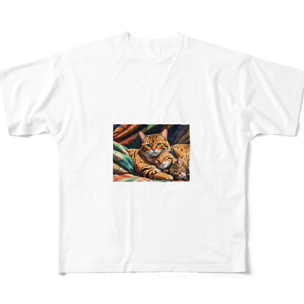 ねむねこのお店のおやすみねこ All-Over Print T-Shirt