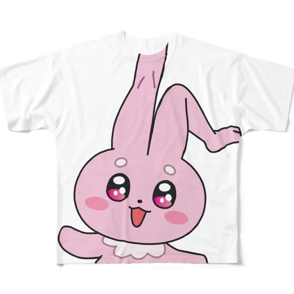 SKOOTAGAMESの太ももうさぎフルグラTシャツ All-Over Print T-Shirt