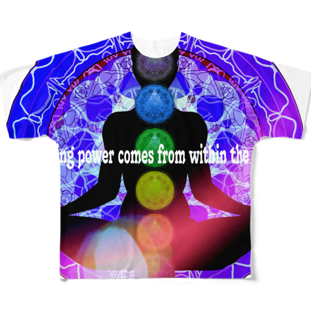 💖宇宙整体♪🌈♪こころからだチャンネル♪💖のHealing power comes from within the body. All-Over Print T-Shirt