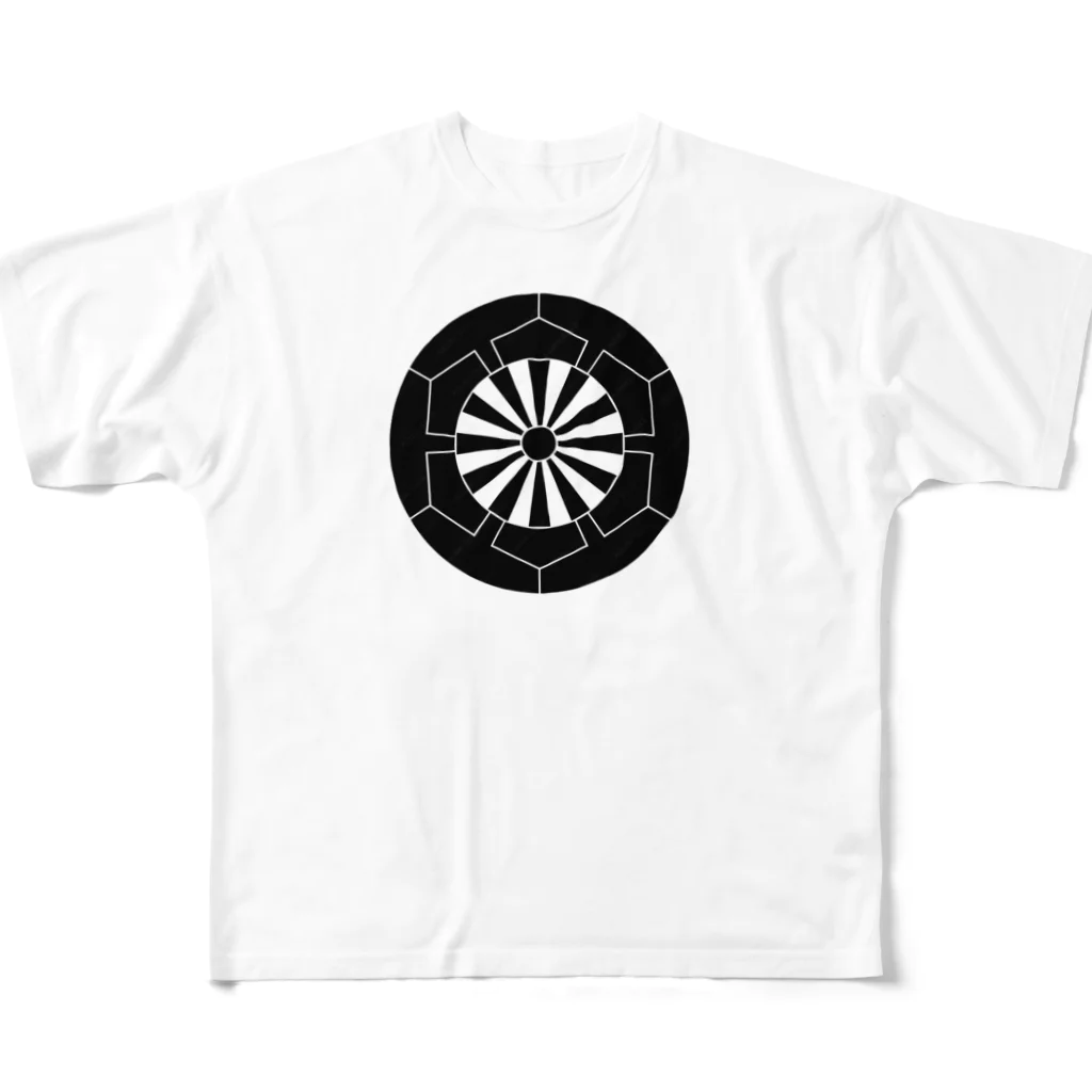 Yukimurakun「Samurai」の源氏車家紋 All-Over Print T-Shirt