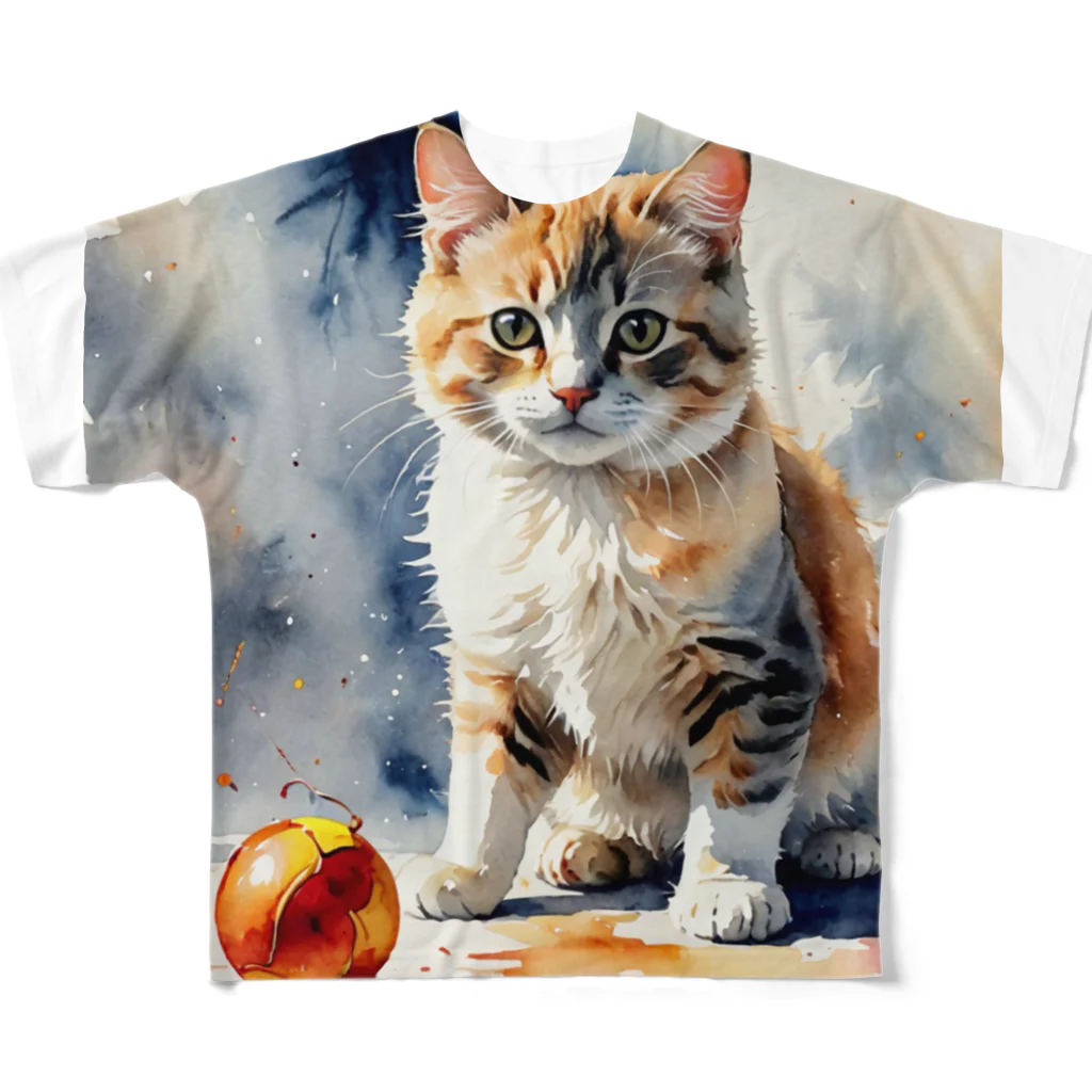 itikiのかわいいネコちゃん　 All-Over Print T-Shirt