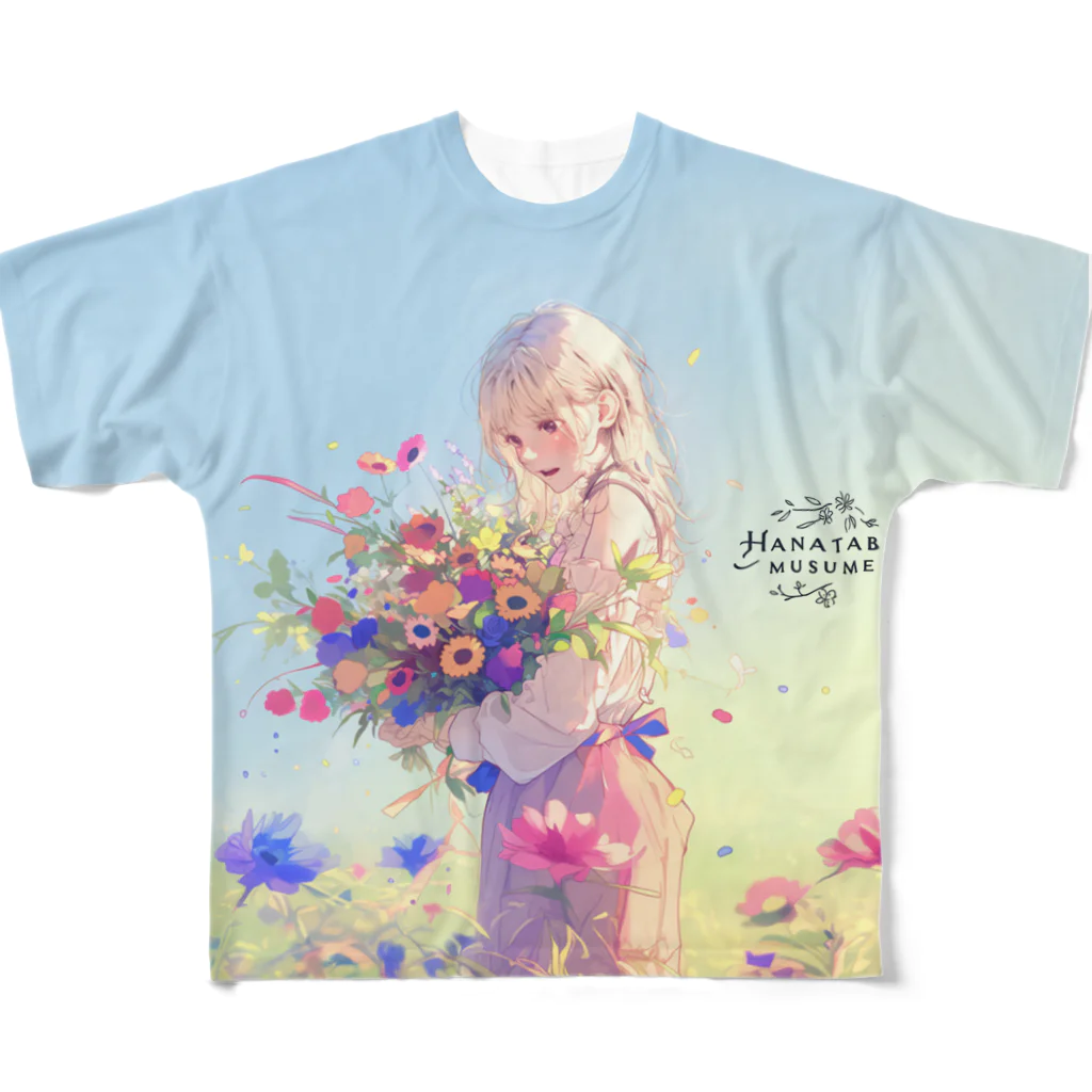 花束娘のMelody of Bouquets and Blue Sky All-Over Print T-Shirt