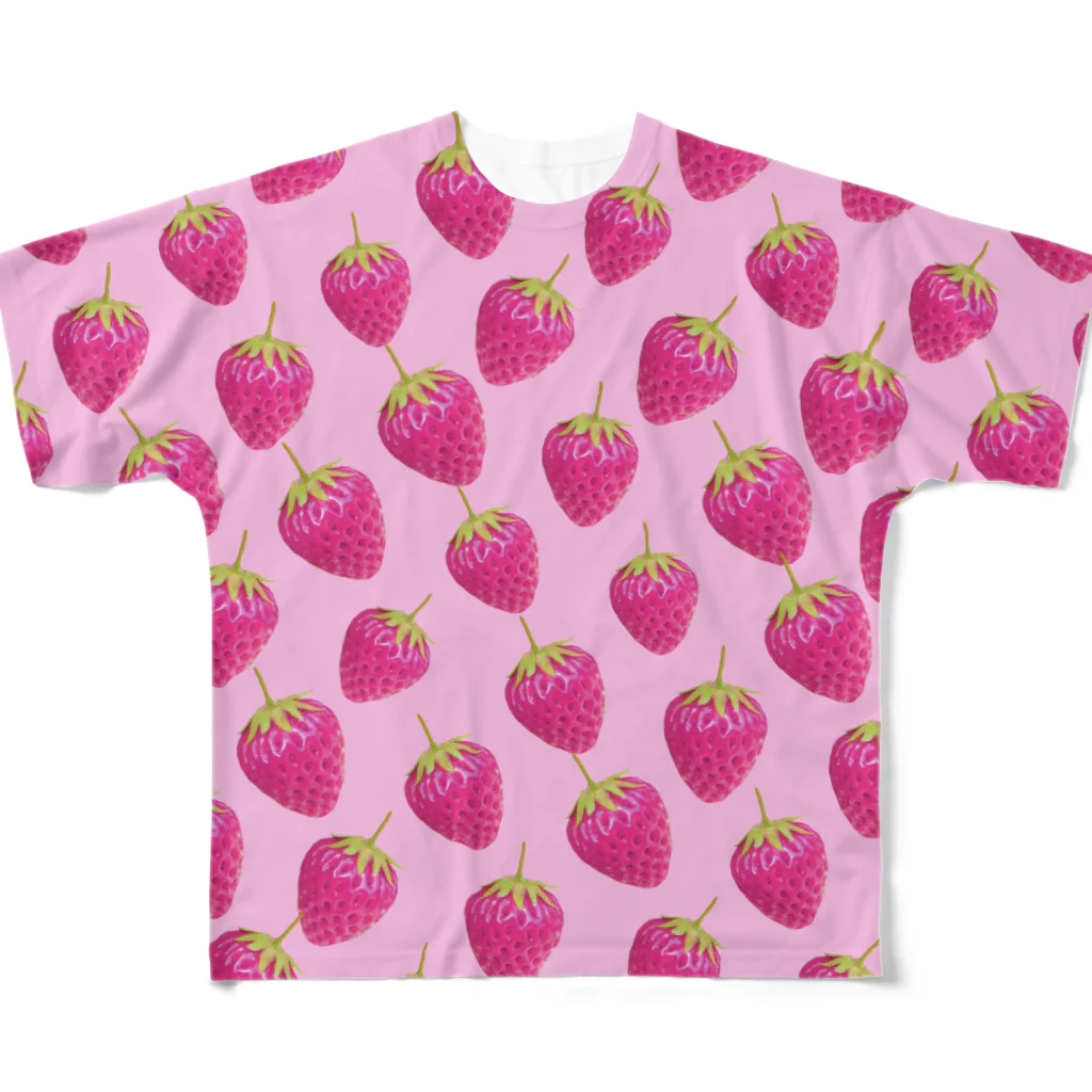 ЯMMRの苺づくし🍓 フルグラフィックTシャツ