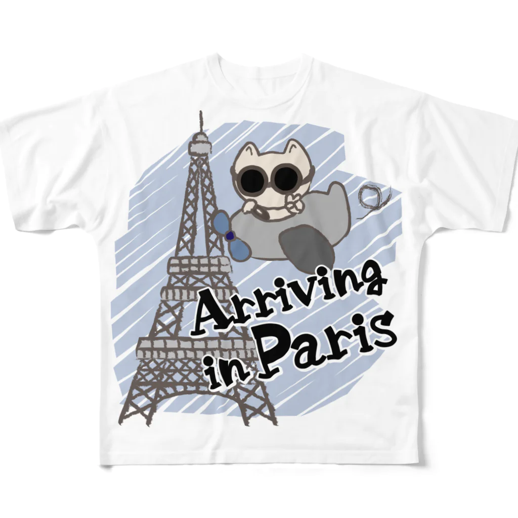 sari'sのArriving in Paris All-Over Print T-Shirt