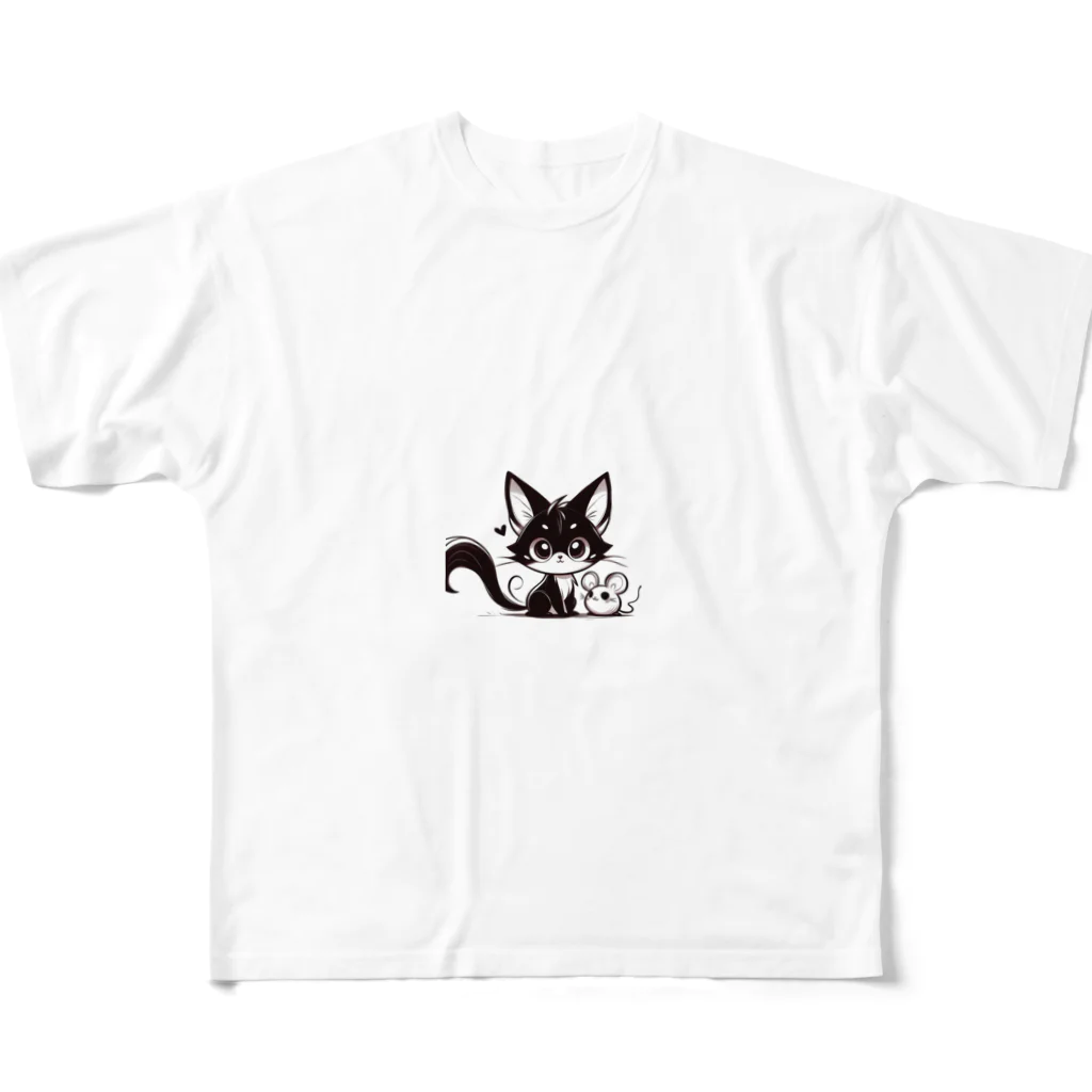 cazlandの愛くるしい猫でだめですか？ フルグラフィックTシャツ