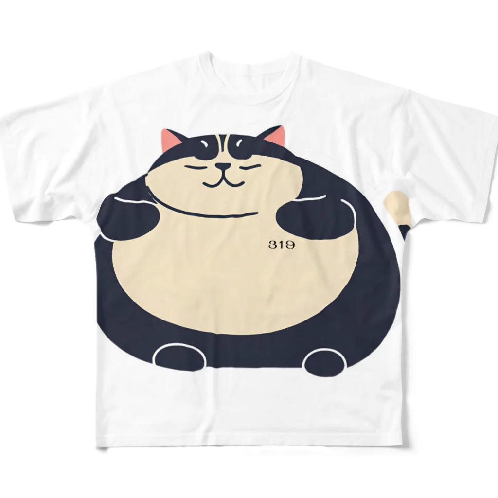 miykun319の319ふうせん猫 フルグラフィックTシャツ