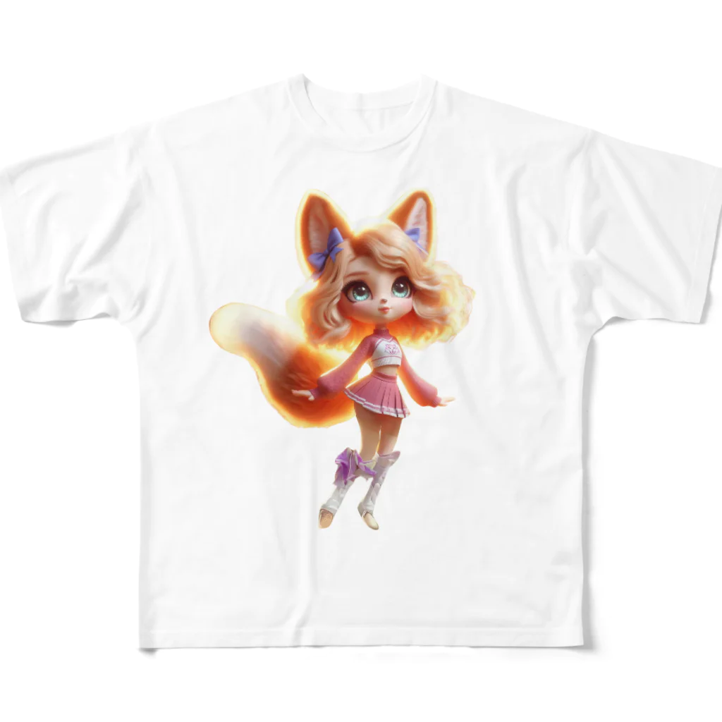 ゆうちゃんNFTいいねの耳長フェネックちゃん女の子バージョン フルグラフィックTシャツ