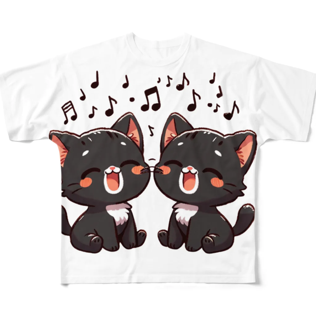 チェリモヤのねこコーラス 07 フルグラフィックTシャツ