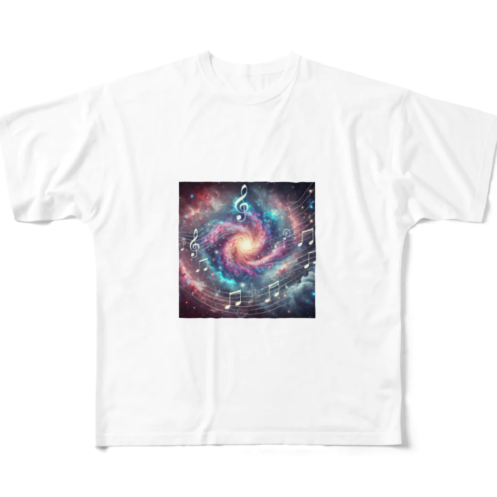 KIglassesのMelodies of the Galaxy - 銀河の旋律 フルグラフィックTシャツ