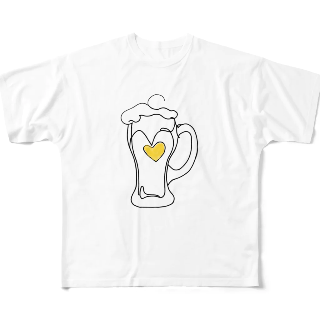 A-Kdesignのbeer love① フルグラフィックTシャツ