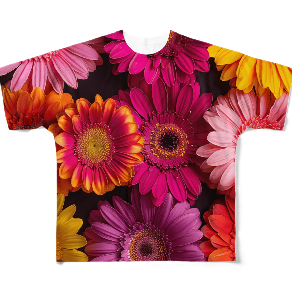 オンラインショップイエローリーフの色鮮やかな綺麗な花 All-Over Print T-Shirt