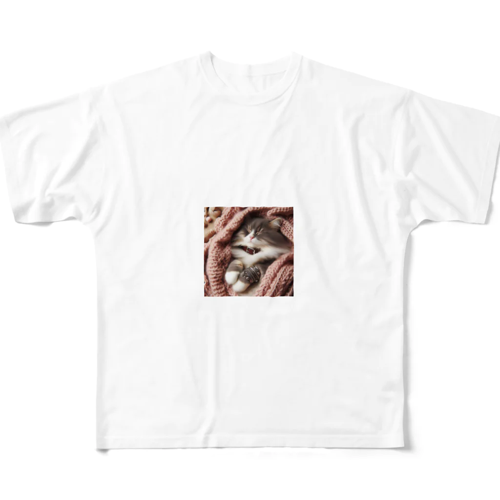 cat_smart_lifeの猫×睡眠×癒し All-Over Print T-Shirt