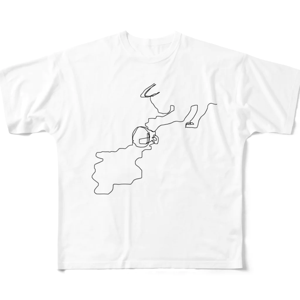 引き弱のコーヒーぶちまき猫様 All-Over Print T-Shirt