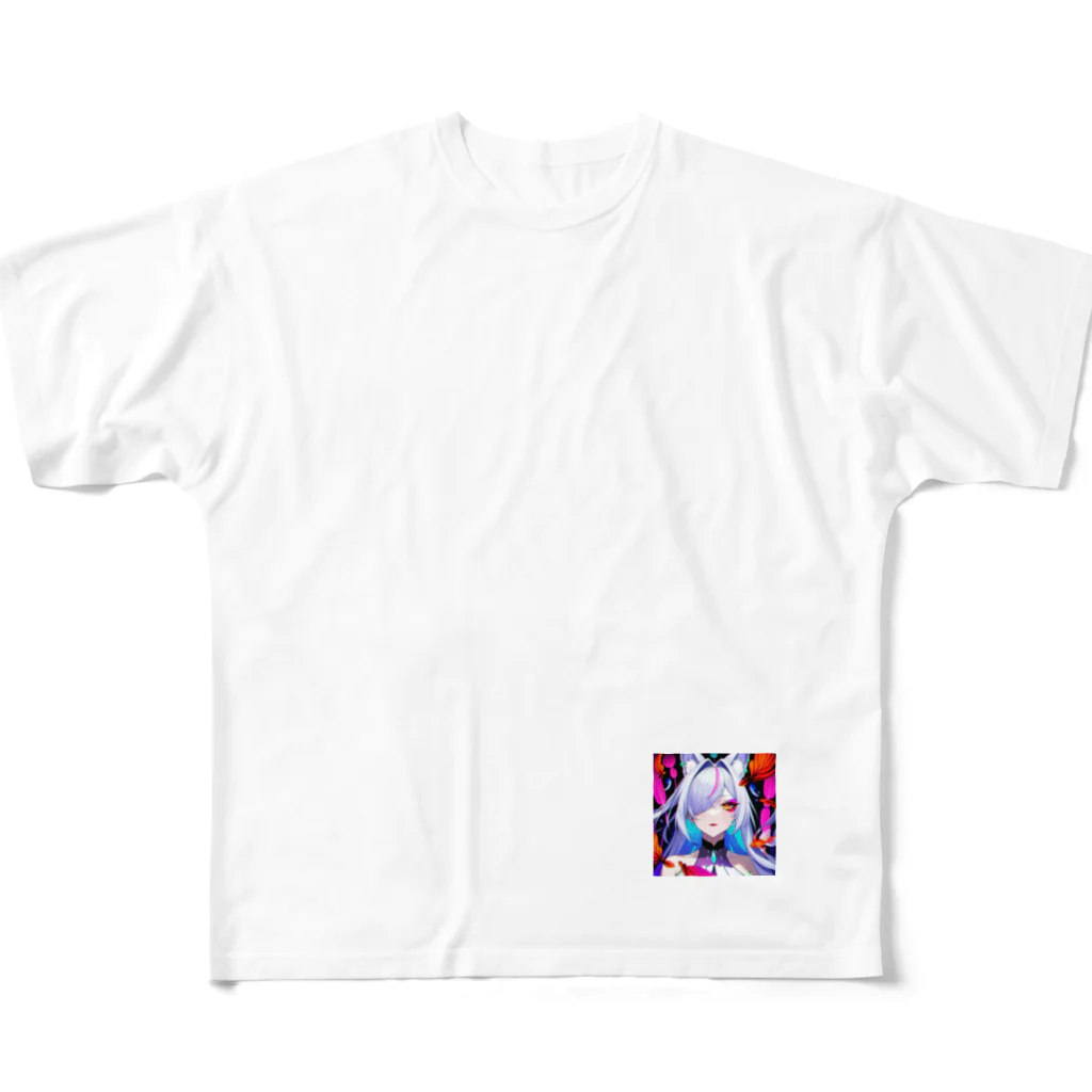 momonekokoの獣耳を持つ美しい女性 All-Over Print T-Shirt