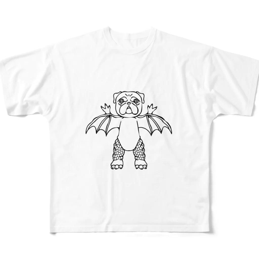 へっぽこデザインの大怪獣パグラ All-Over Print T-Shirt