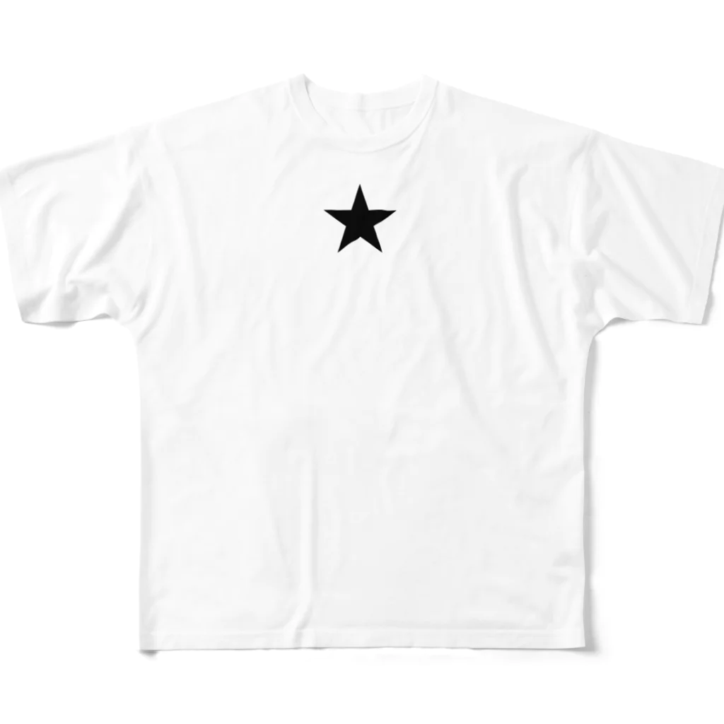 DRIPPEDのBLACK STAR REVIVAL-GTO STAR リバイバル-(黒星・ワンスター)Tシャツ All-Over Print T-Shirt