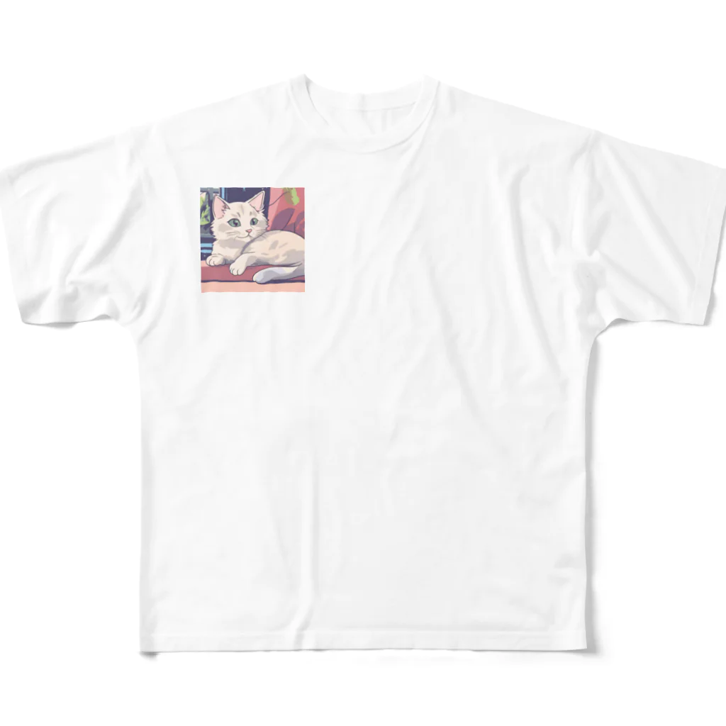 ゆったりのふわふわ猫ちゃんキーホルダー All-Over Print T-Shirt