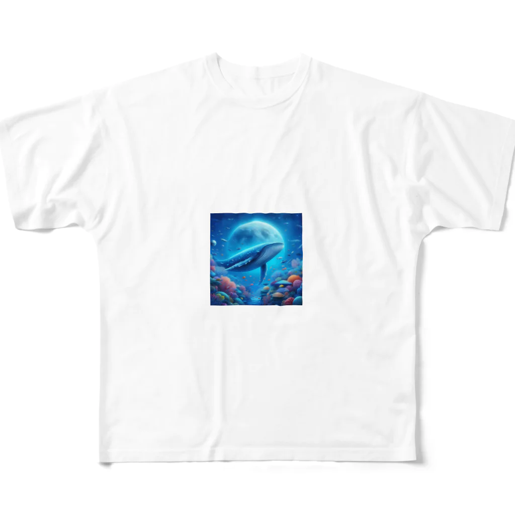 ultraha-のクジラと月 フルグラフィックTシャツ