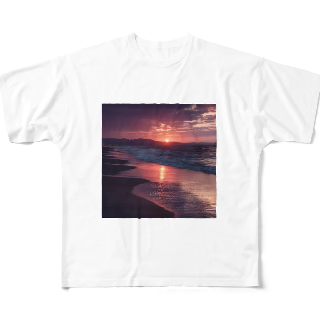Mysycaの海辺の夕日 All-Over Print T-Shirt