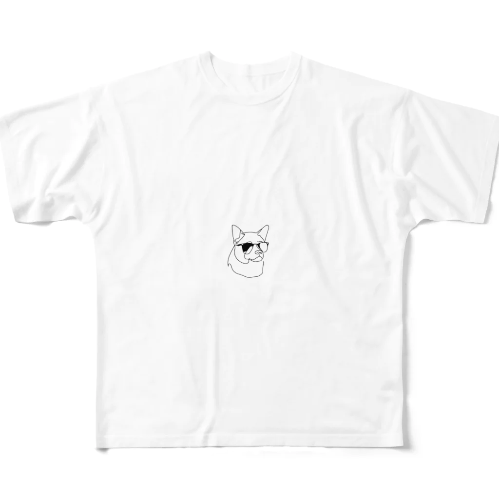 A-Kdesignのdog with sanglass① All-Over Print T-Shirt