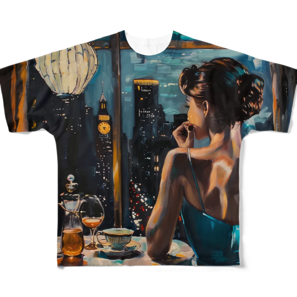 AQUAMETAVERSEの夕暮れ・寛ぎの時間　Tomoe bb 2712 All-Over Print T-Shirt