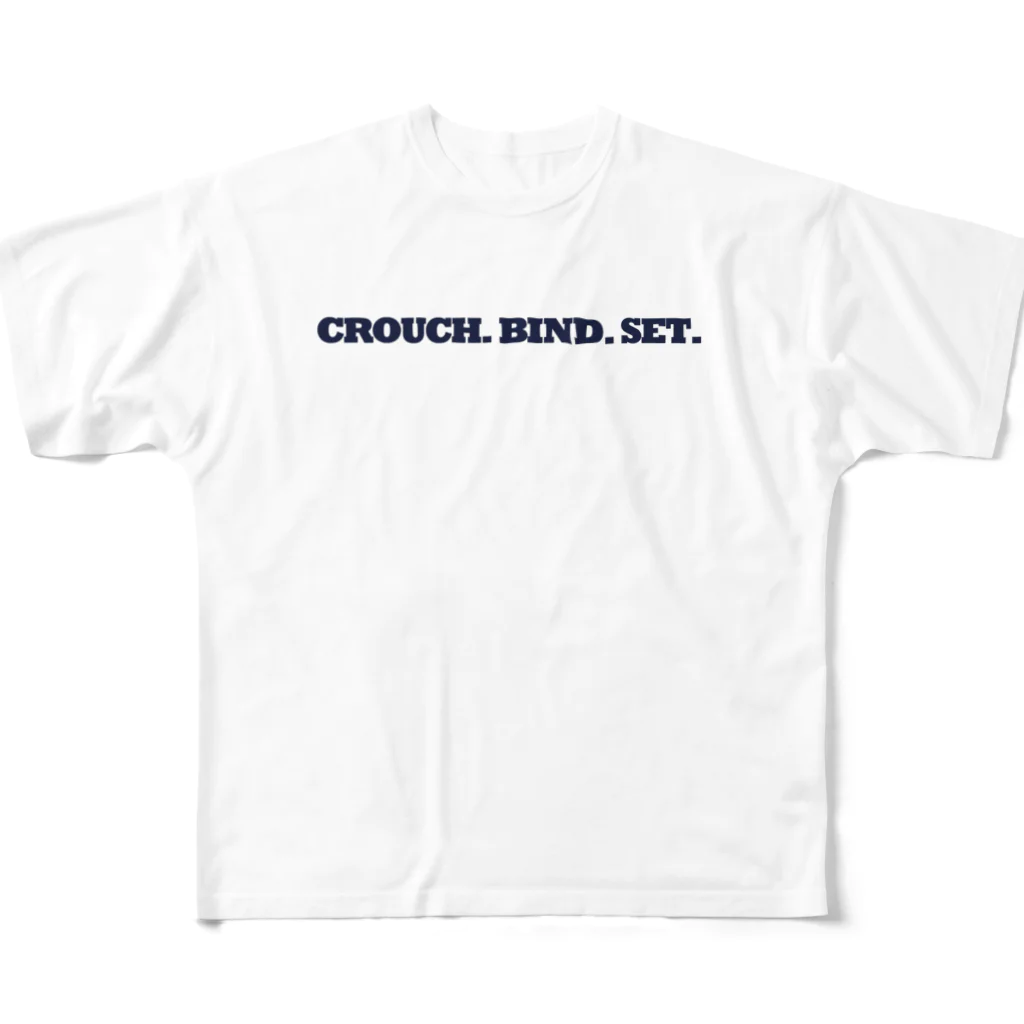 SCRUM clothing storeのCROUCH.BIND.SET.  ラグビー  All-Over Print T-Shirt