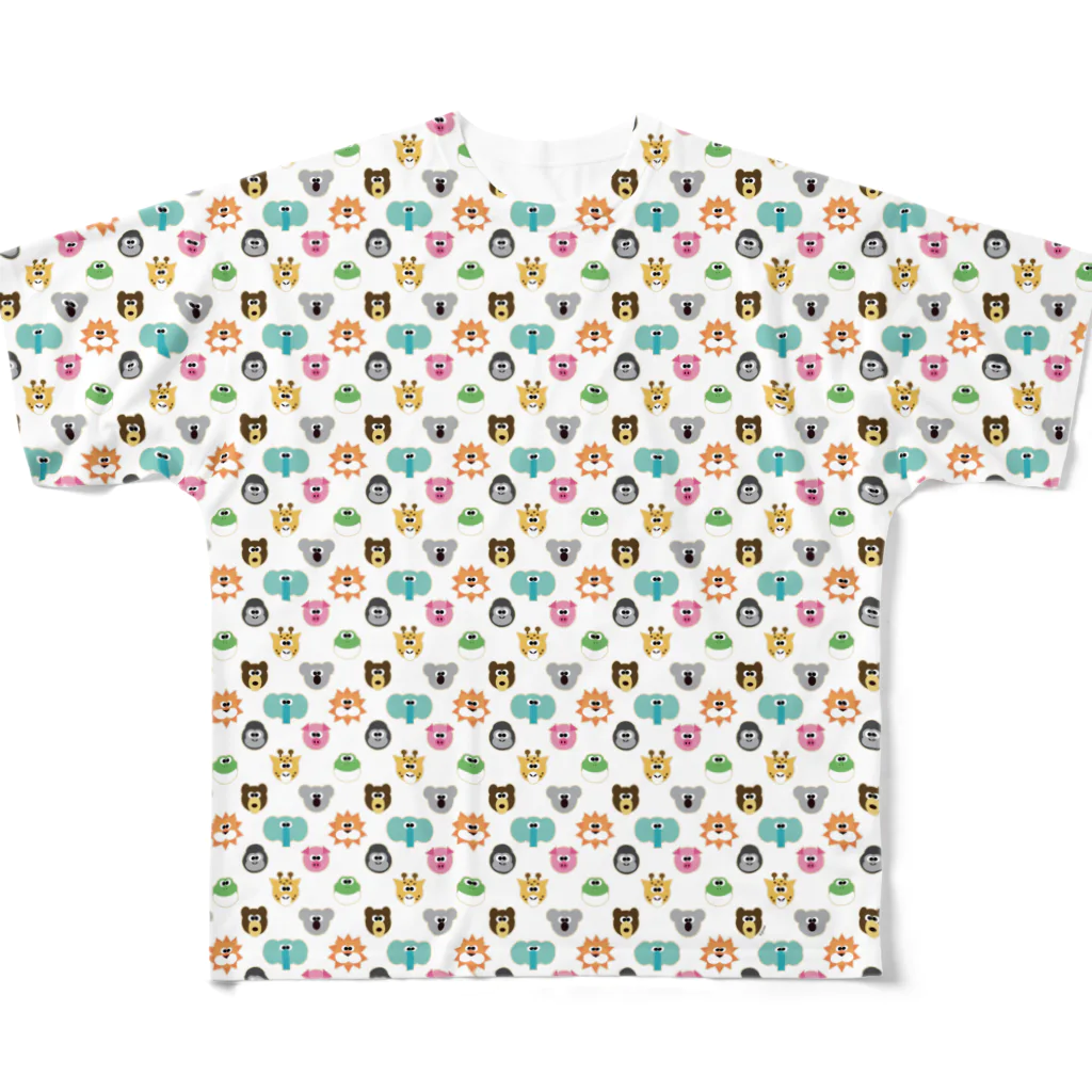 mineka.のヨリ目の動物達 All-Over Print T-Shirt