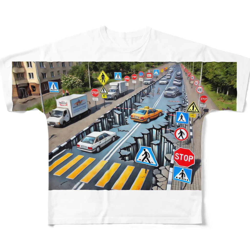 happiness_shopの事故のない未来へ All-Over Print T-Shirt